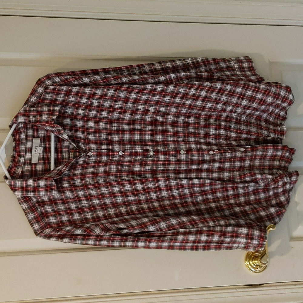 Loft XL plaid long sleeve shirt